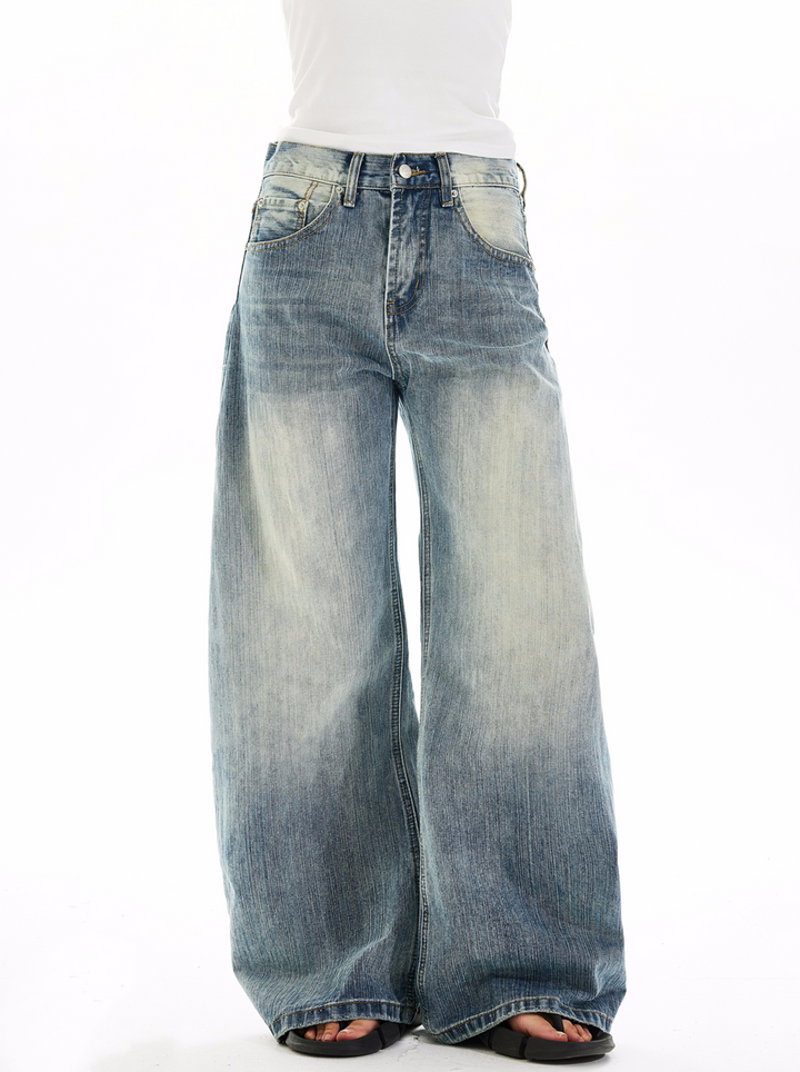 WASHED WIDE DENIM PANTS MXDES4397
