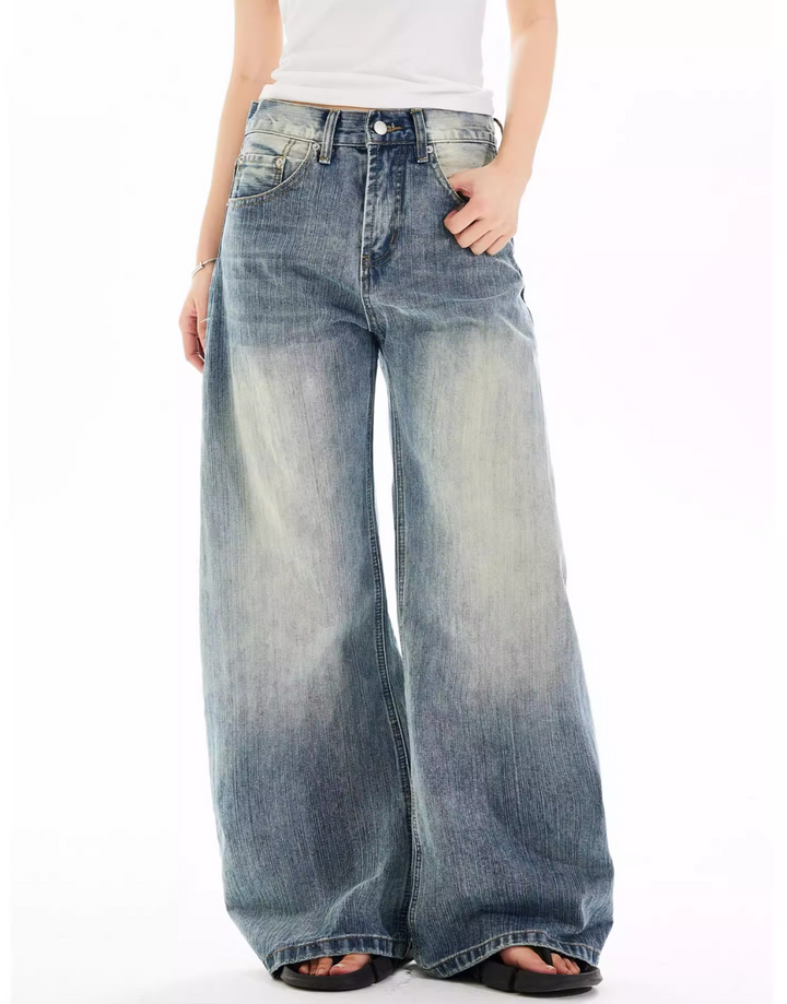 WASHED WIDE DENIM PANTS MXDES4397