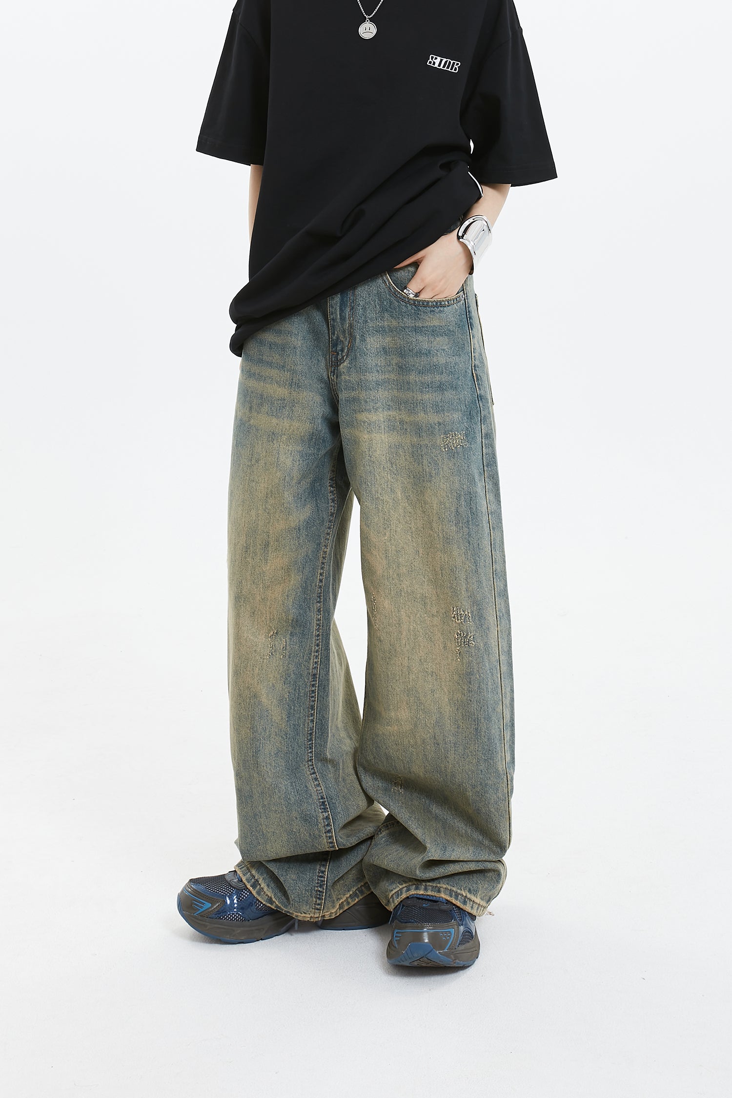 GROUPMAREK [GMK] Wide Leg Jeansファッション - パンツ