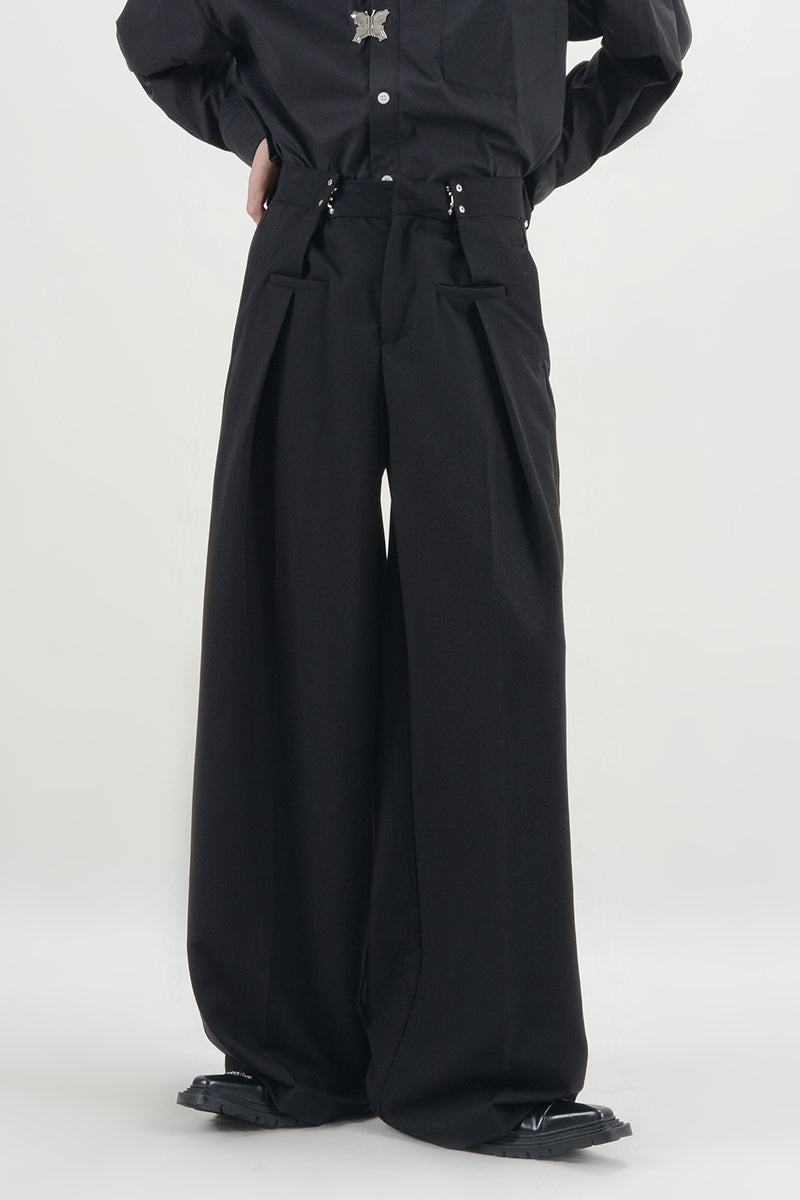 DEEP TUCK WIDE FLARE SLACKS LGDES1895