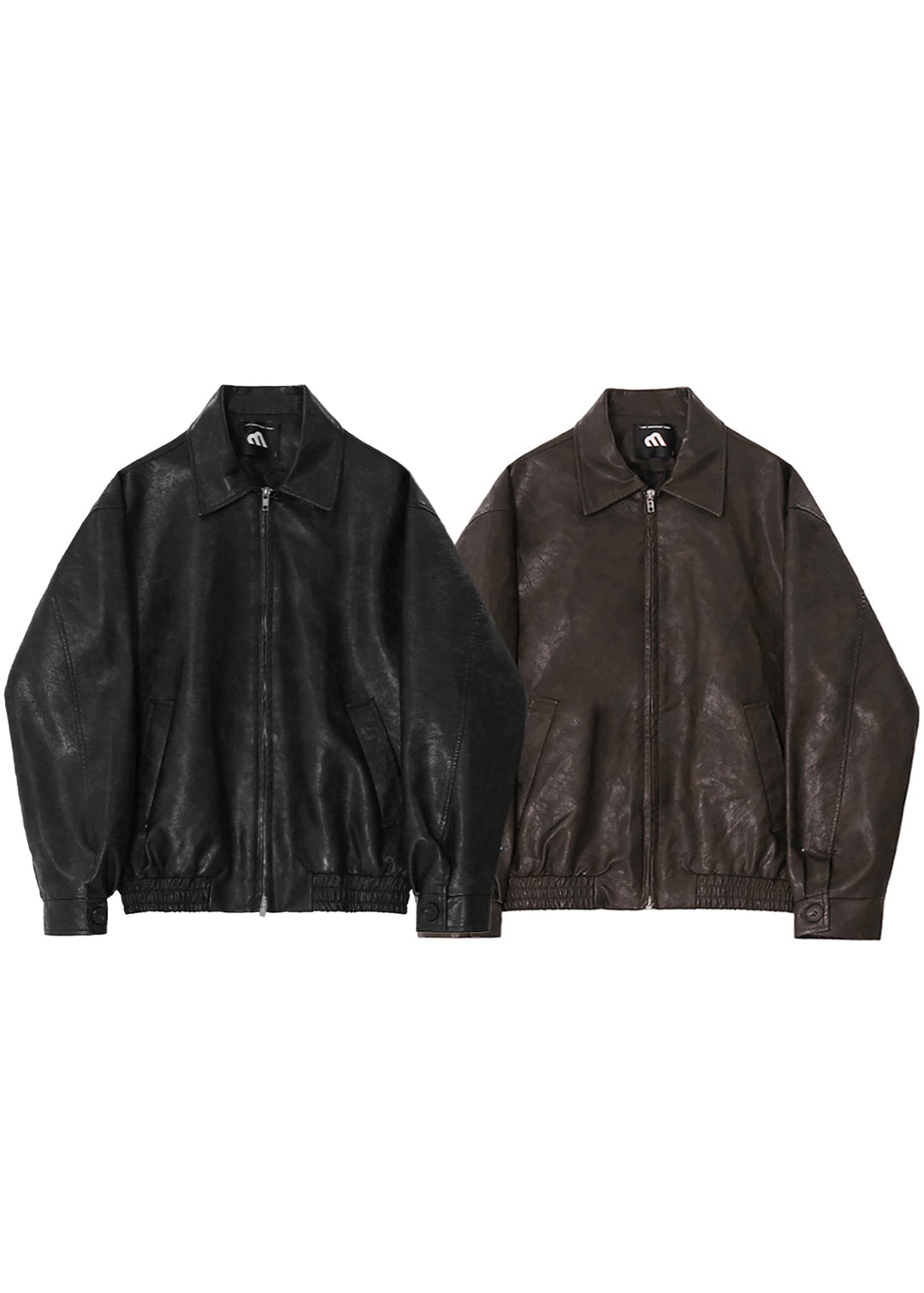 DOUBLE ZIP LEATHER JACKET BEDES4519