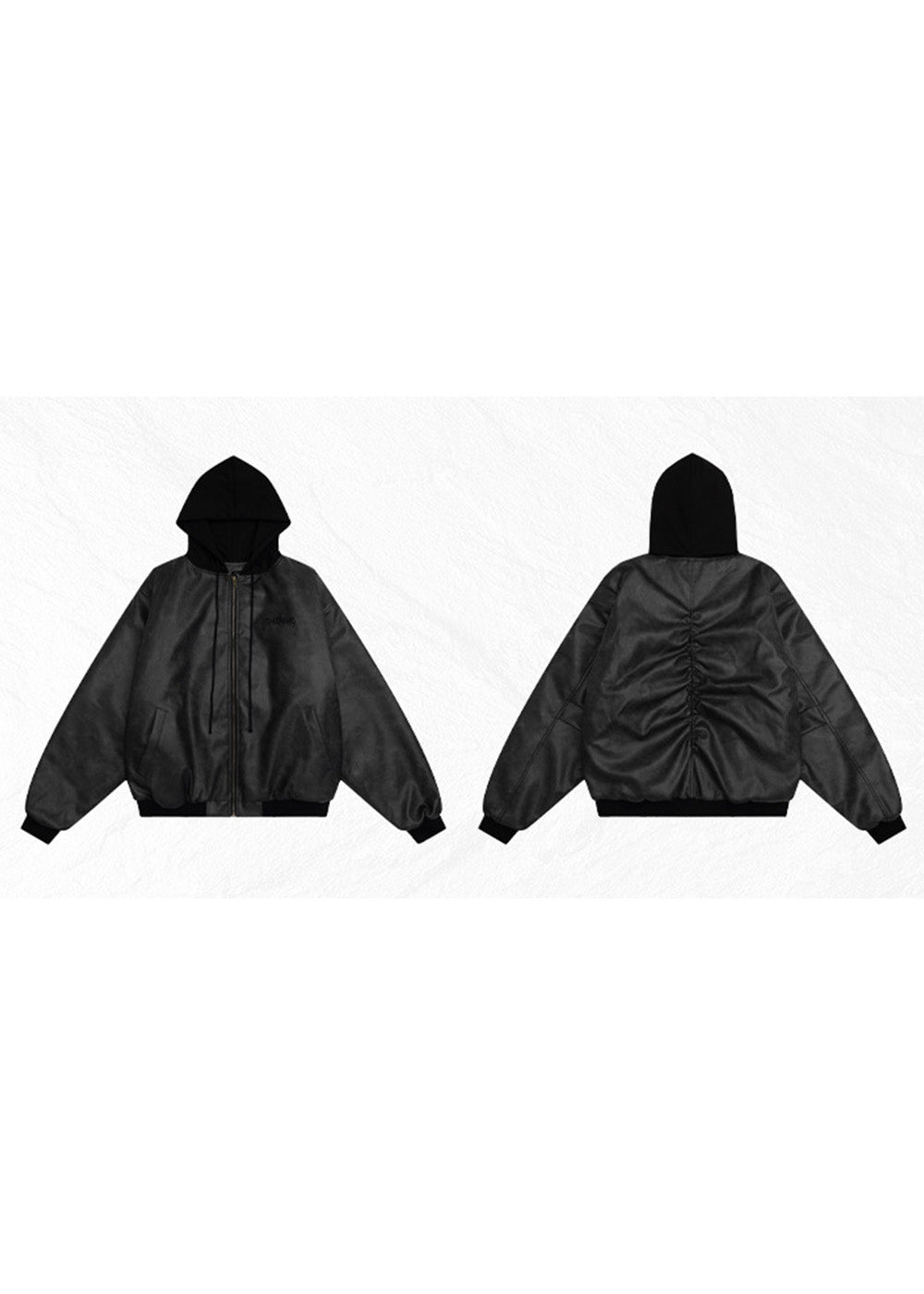 GATHERED BACK HOODED BOMBER JACKET BEDES4534