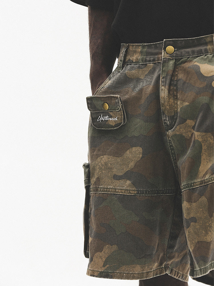 CAMO CARGO HALF PANTS UWDES4415