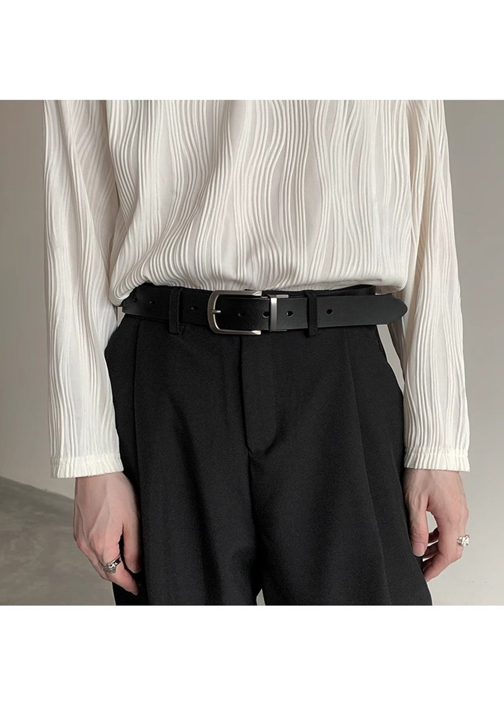 MINIMAL SOLID LEATHER BELT BEDES4523