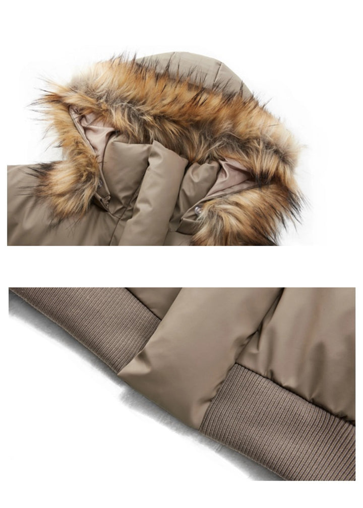 FUR HOODED PUFF SHORT JACKET BEDES4541