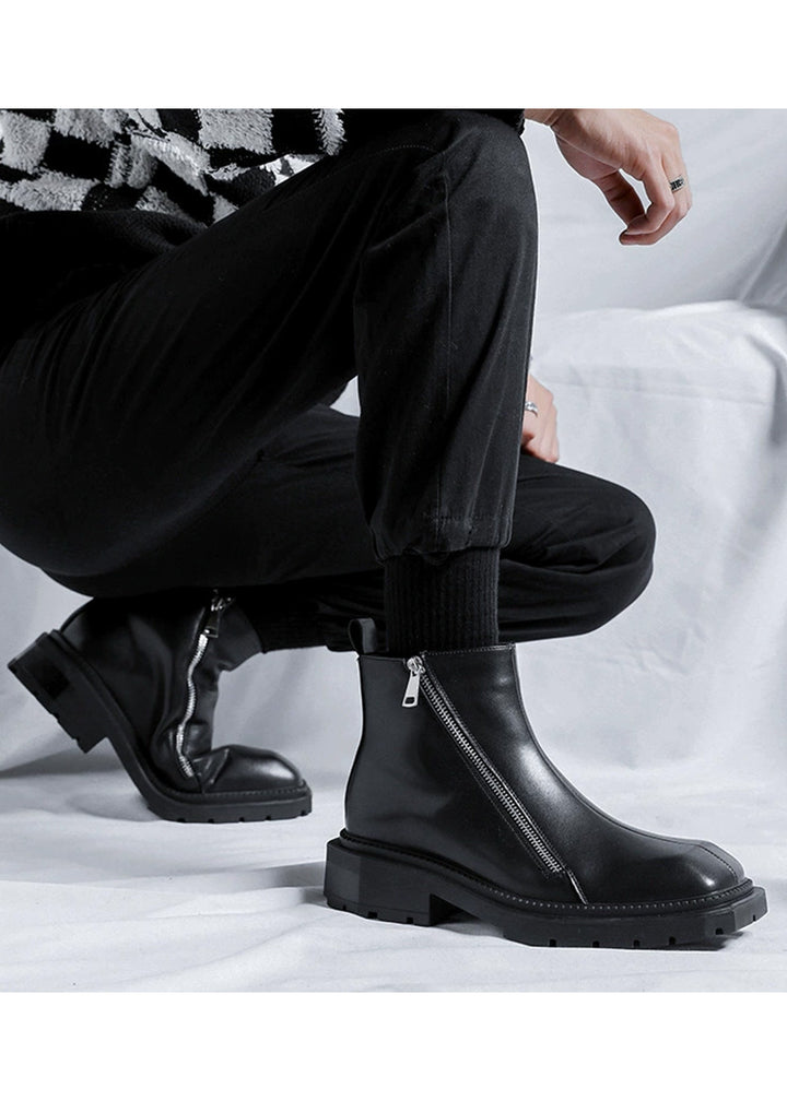 ZIP DESIGN PU LEATHER BOOTS BEDES4514
