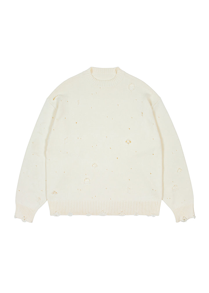 DAMAGED KNIT PULLOVER BEDES4526