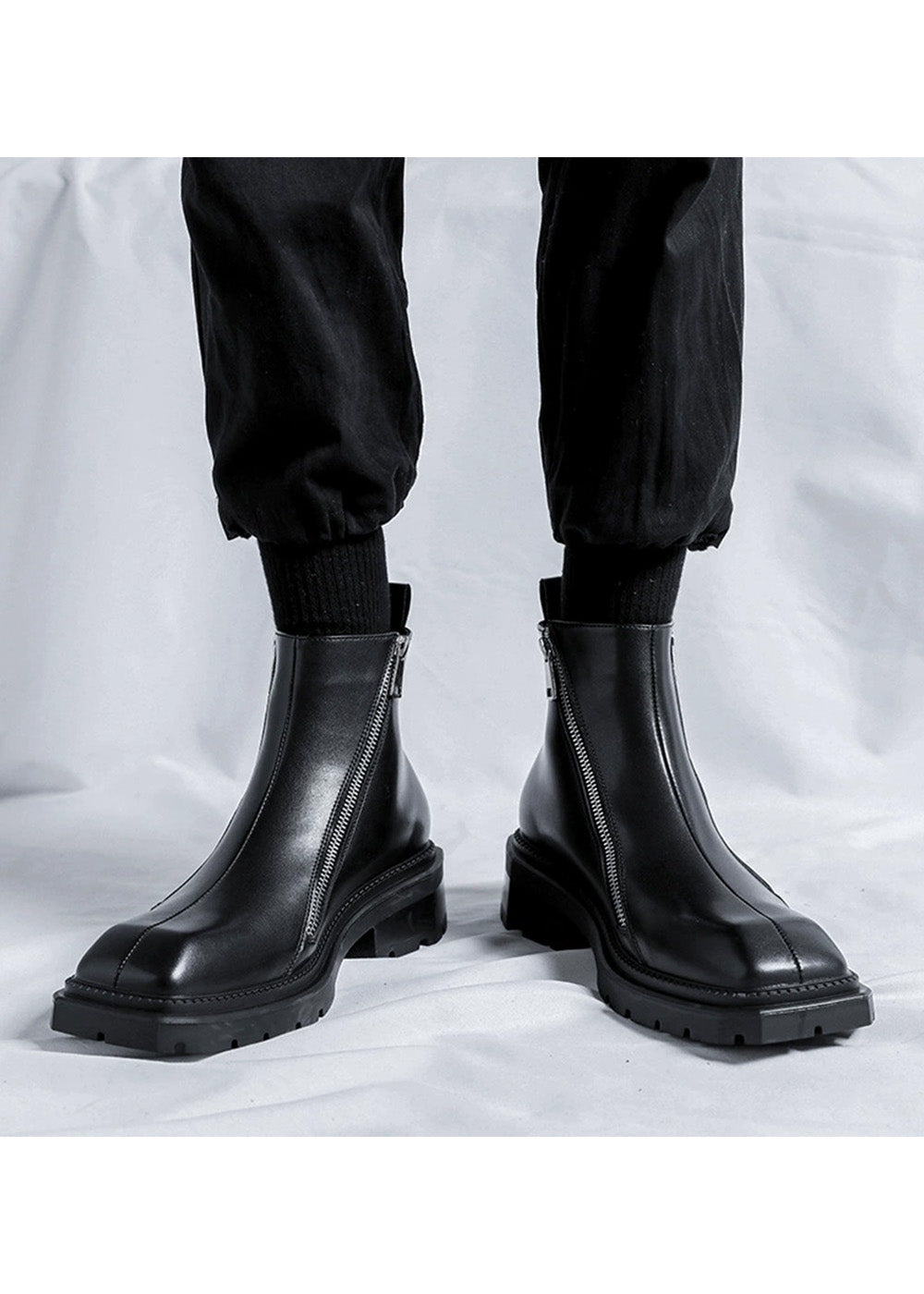 ZIP DESIGN PU LEATHER BOOTS BEDES4514