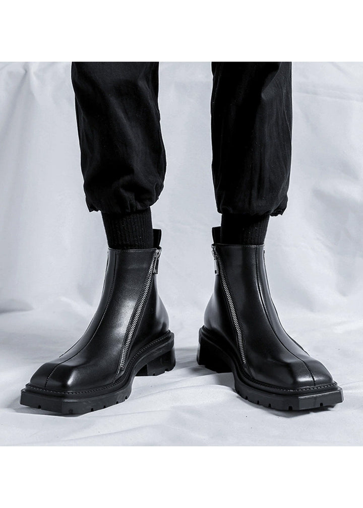 ZIP DESIGN PU LEATHER BOOTS BEDES4514