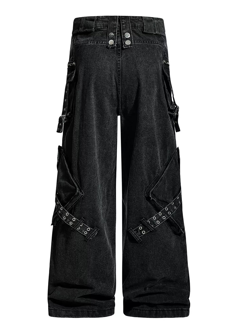 ZIP DESIGHNED DENIM CARGO PANTS DFDES4490