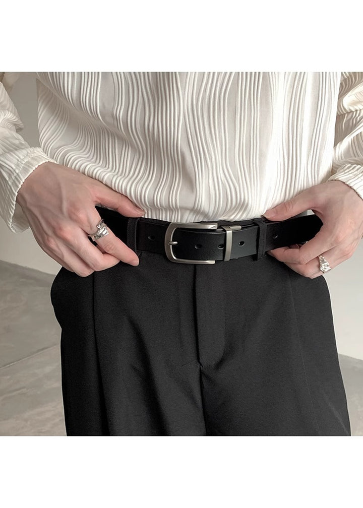 MINIMAL SOLID LEATHER BELT BEDES4523