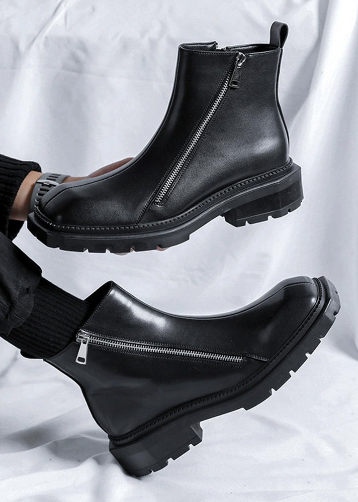 ZIP DESIGN PU LEATHER BOOTS BEDES4514