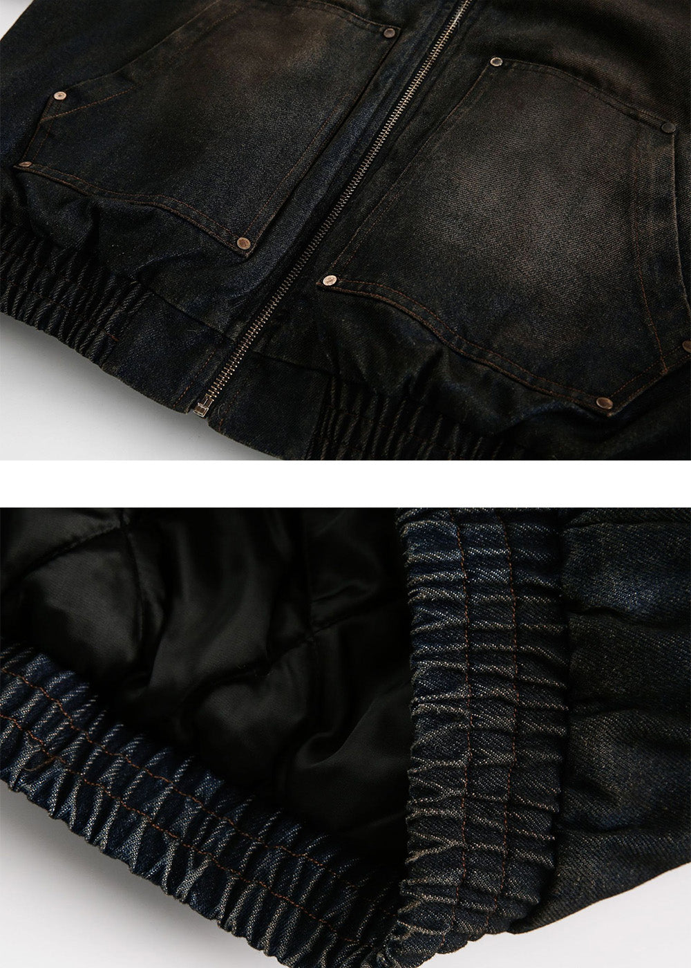 GRUNGE DENIM FUR HOOD BLOUSON BEDES4529