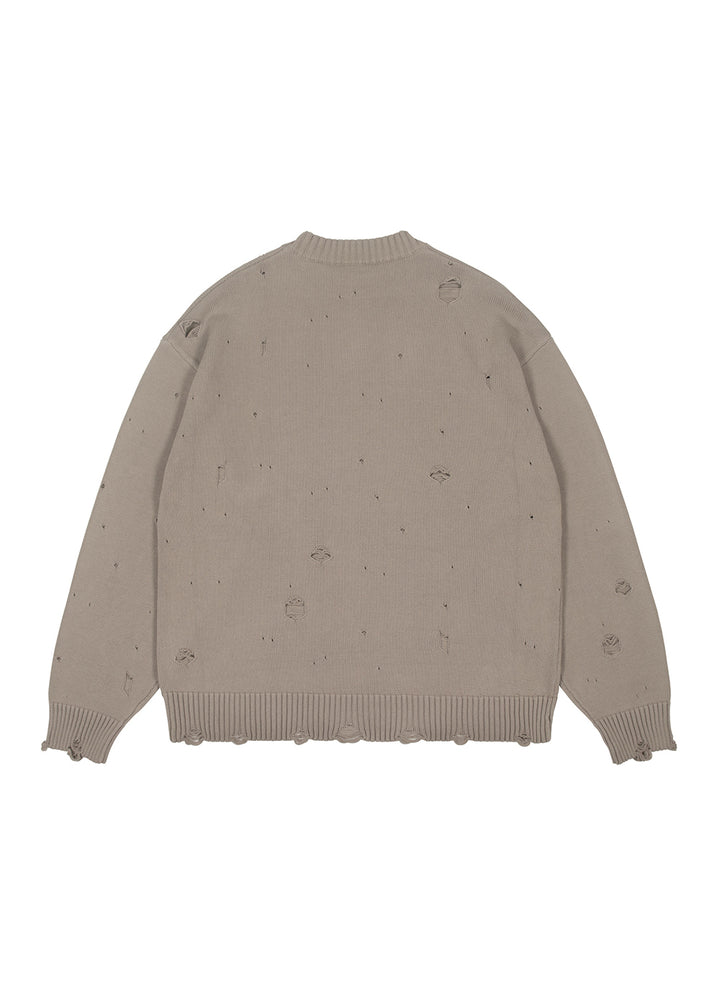 DAMAGED KNIT PULLOVER BEDES4526