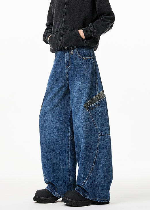 LEOPARD PATCH WIDE CURVE DENIM PANTS AEDES4593