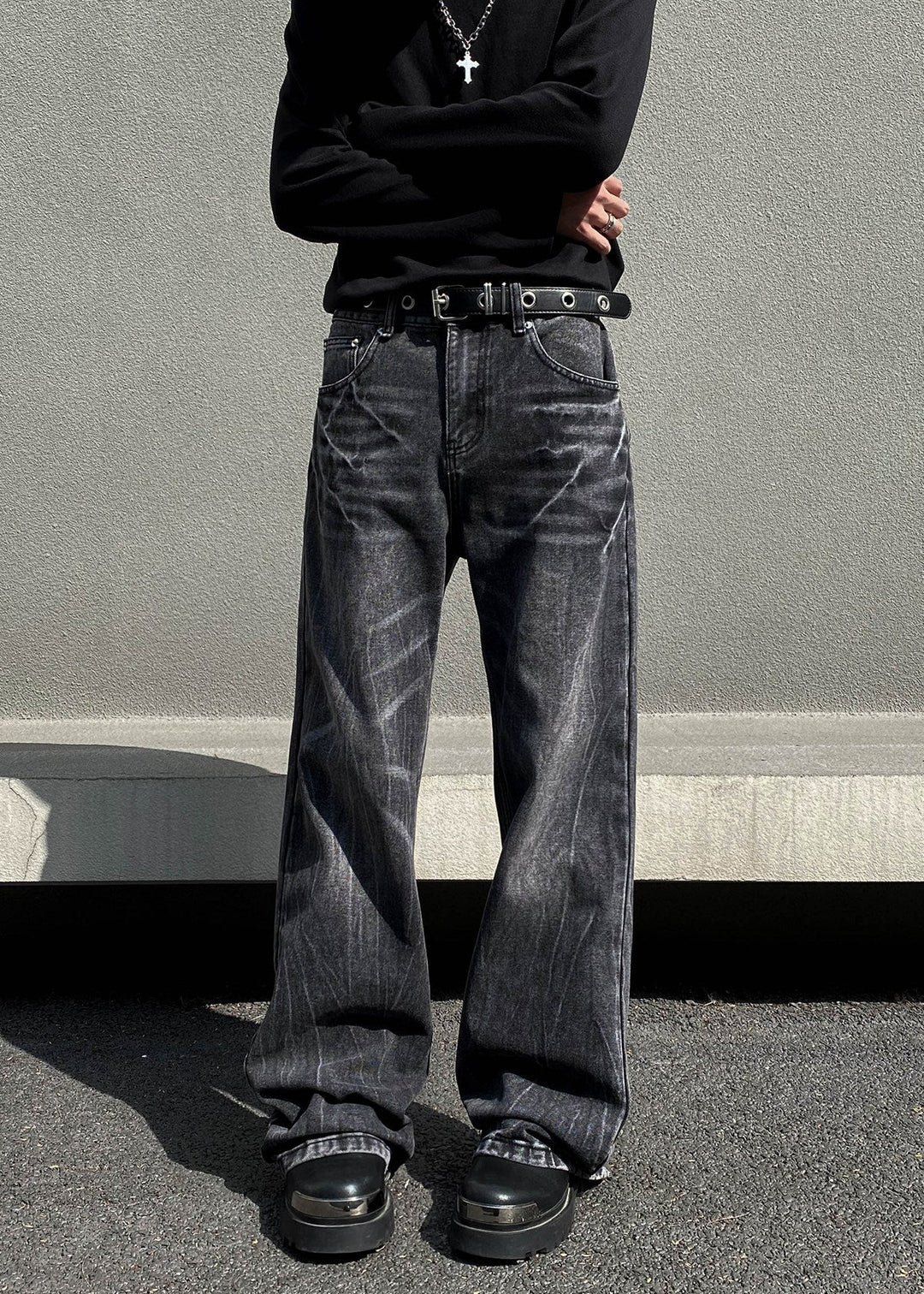 DESIGNED FADE BLACK DENIM AEDES4564 - Deuku