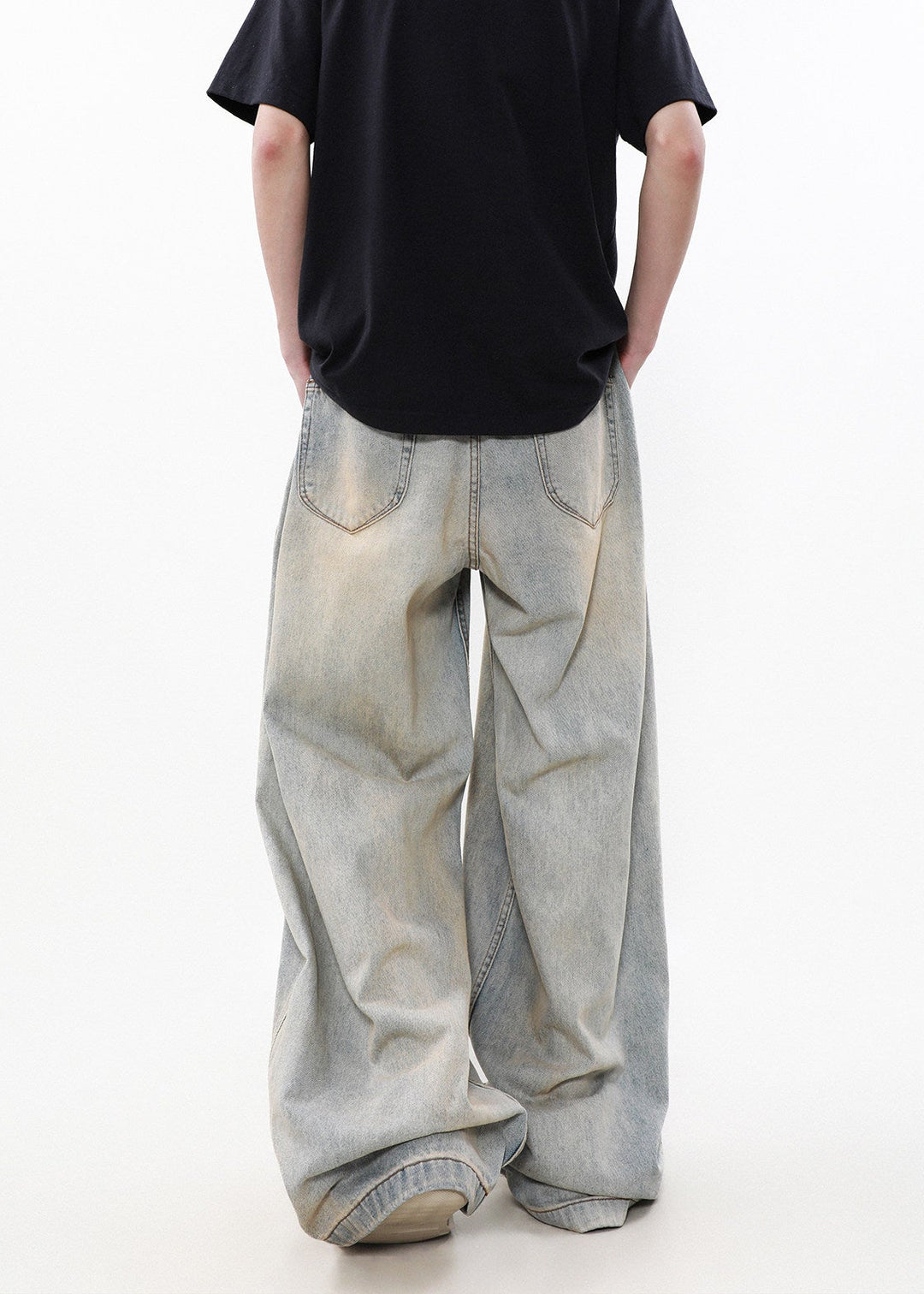 WIDE TUCK WIDE DENIM BAGGY PANTS AEDES4561 - Deuku