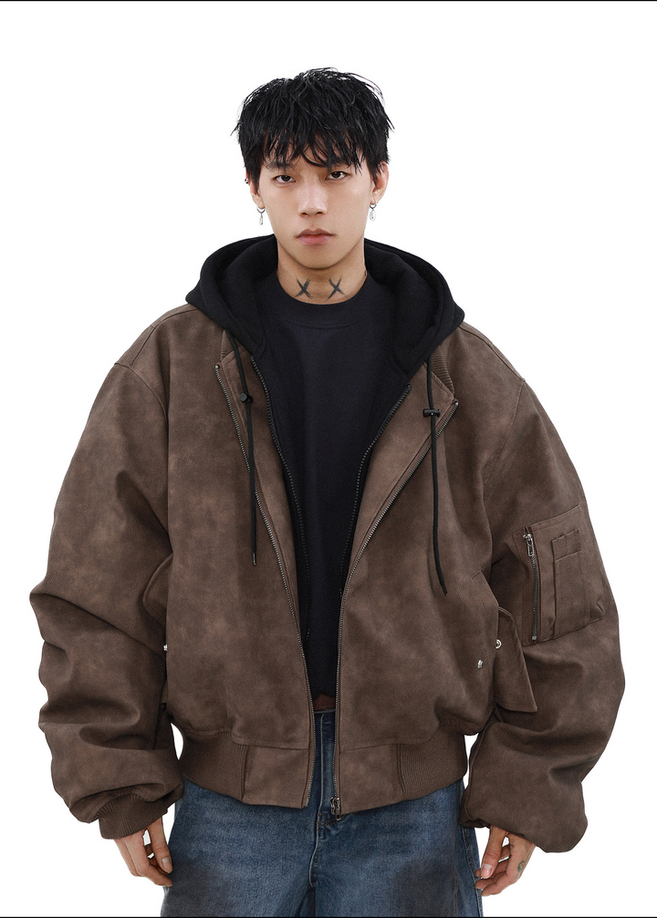 LAYERED HOOD BOMBER JACKET BEDES4537