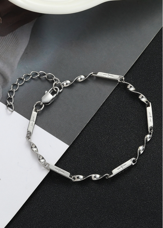 CROSS TWIST CHAIN BRACELET BEDES4587 - Deuku
