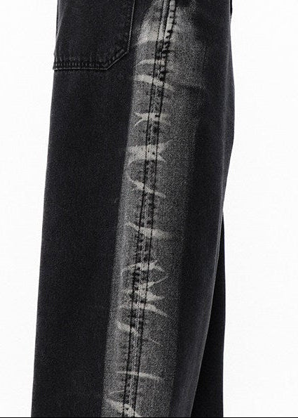 DESIGNED SIDE LINE WIDE DENIM PANTS AEDES4572 - Deuku