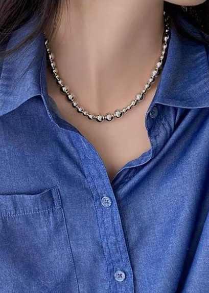 GRADATION BALL CHOKER NECKLACE BEDES4685