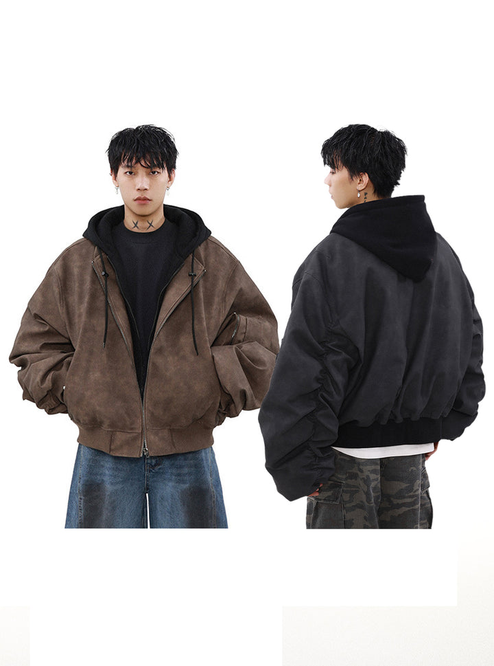 LAYERED HOOD BOMBER JACKET BEDES4537