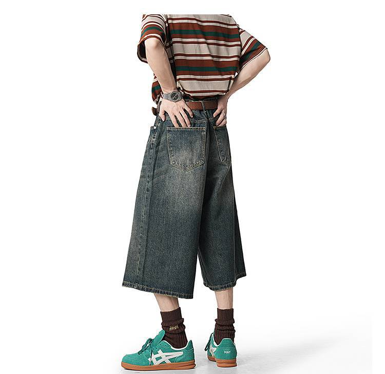 WIDE BUGGY DENIM BERMUDA PANTS BEDES4641