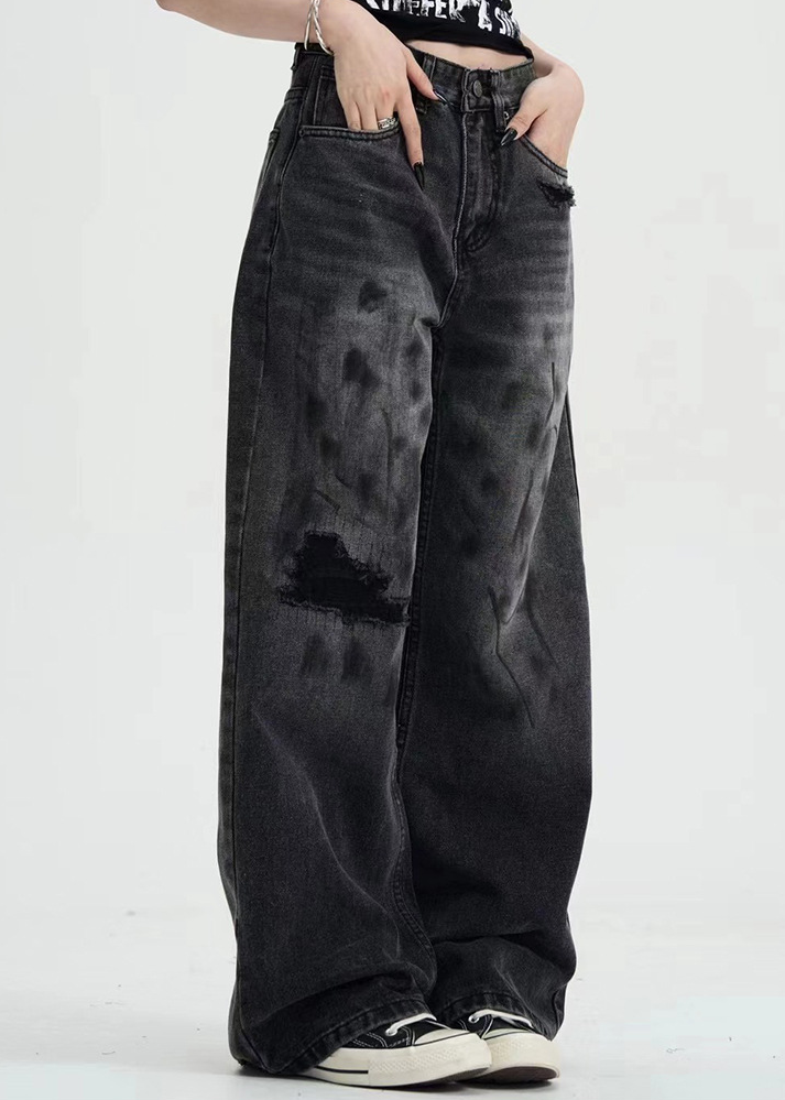 SMOKE FADE BLACK DENIM PANTS AEDES4600