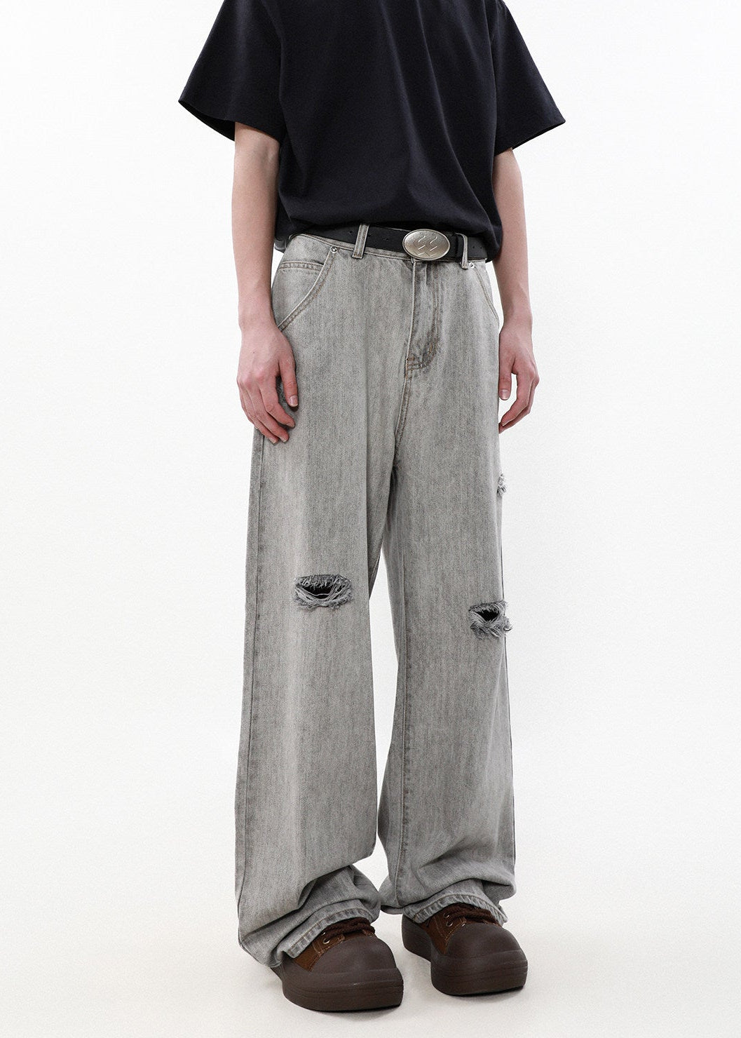 EMBROIDERY FLOWER LOOSE DENIM AEDES4562 - Deuku