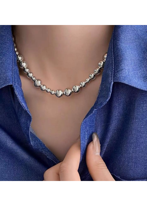 GRADATION BALL CHOKER NECKLACE BEDES4685