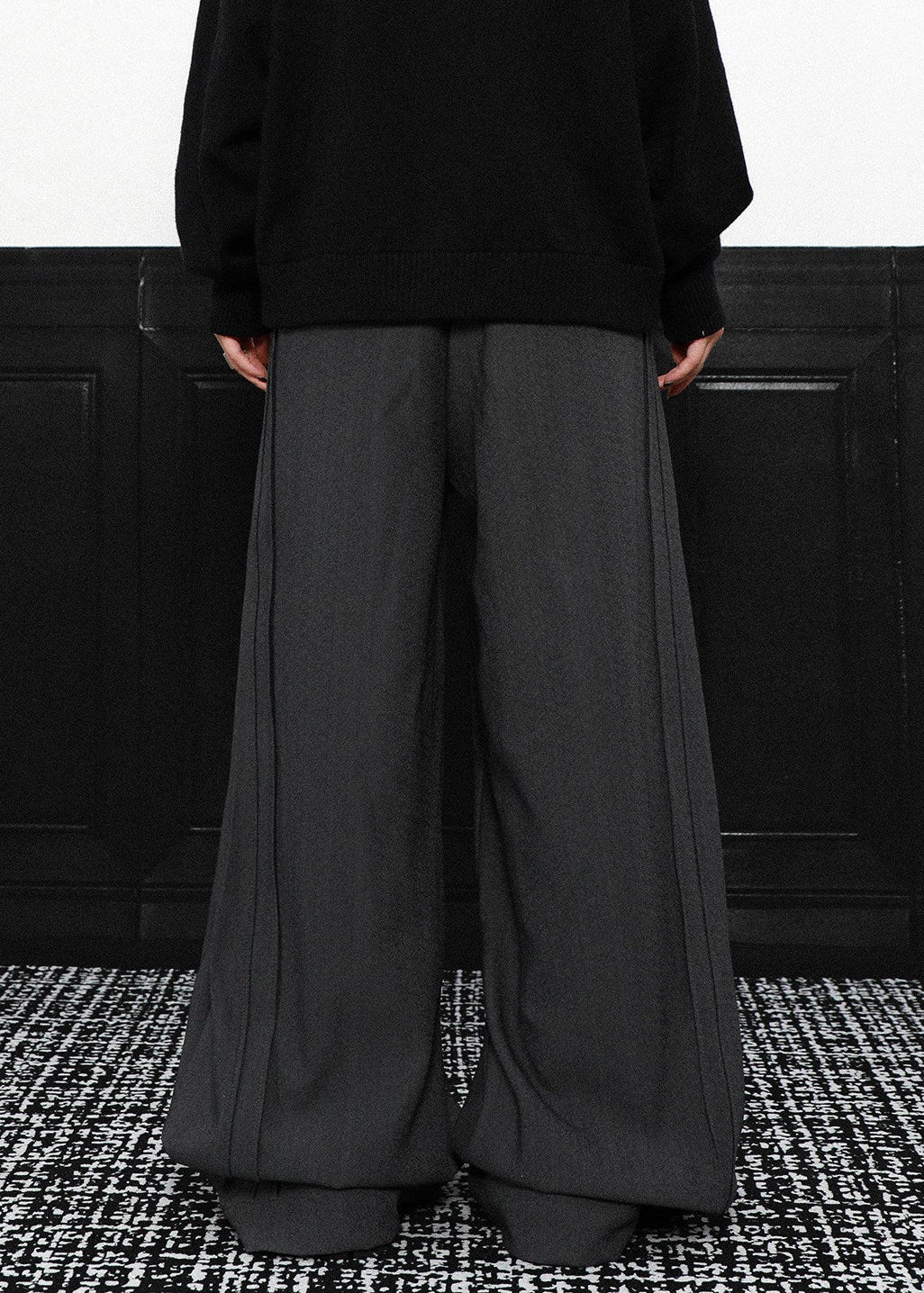 URBAN DRAPE WIDE BAGGY SLACKS AEDES4563 - Deuku