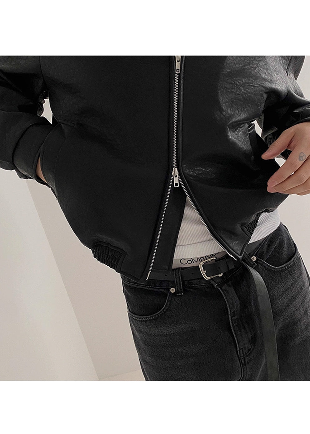 DOUBLE ZIP LEATHER JACKET BEDES4519