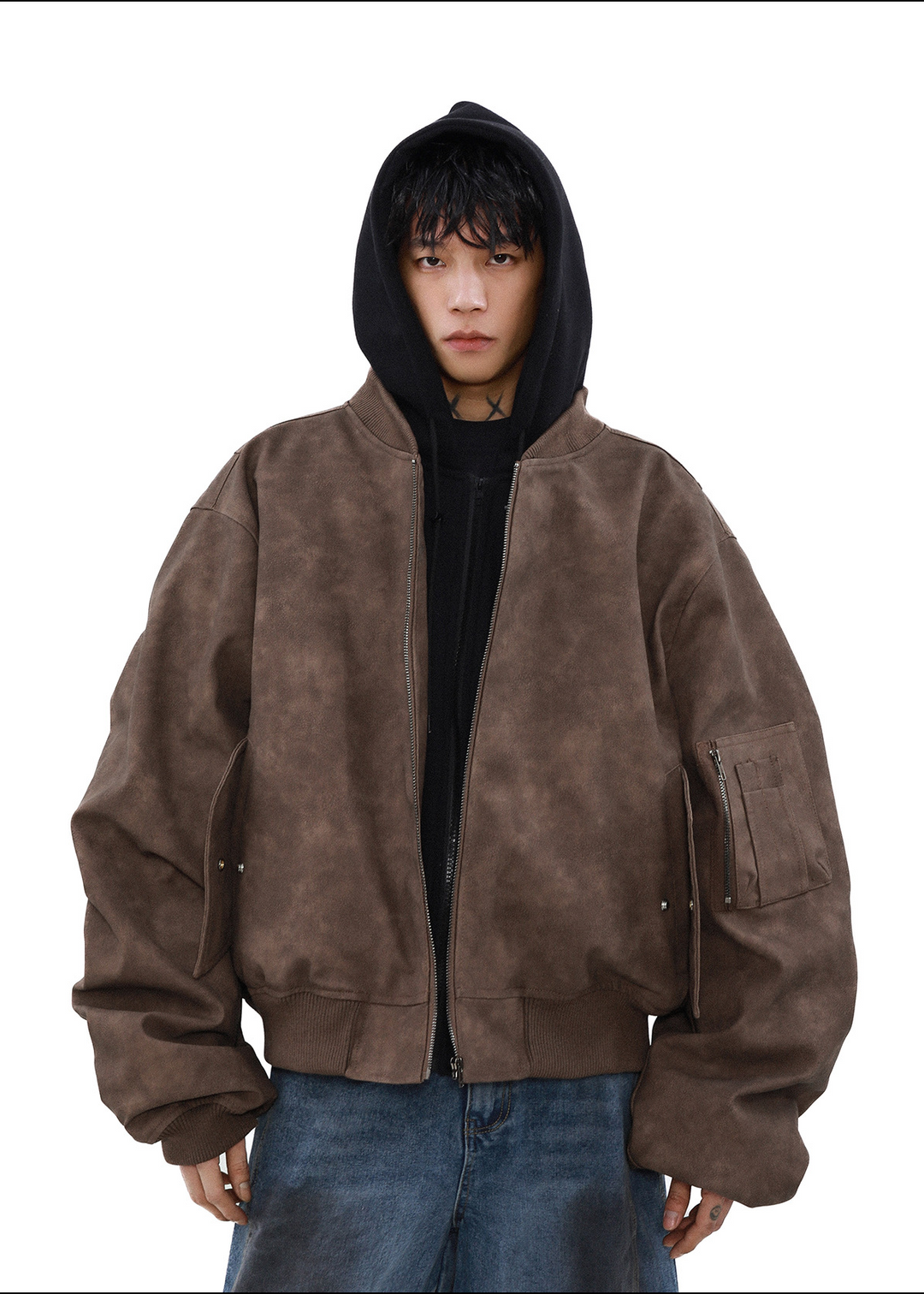LAYERED HOOD BOMBER JACKET BEDES4537