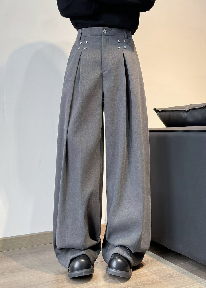 RIVET TUCK WIDE SLACKS BEDES4652