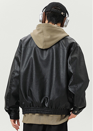 UTILITY POCKET LEATHER JACKET BEDES4521