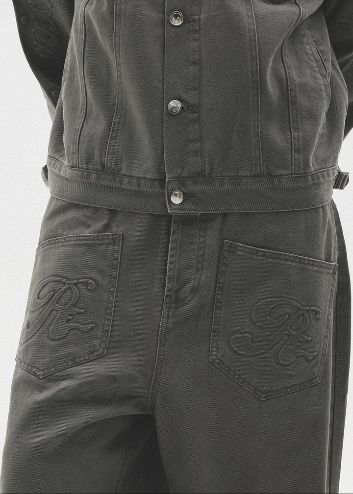 EMBOSSED LOGO PATCH POCKET DENIM PANTS UWDES4486