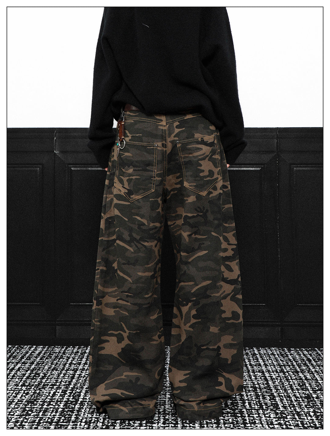 FRONT POCKET WIDE CAMO PANTS AEDES4581 - Deuku