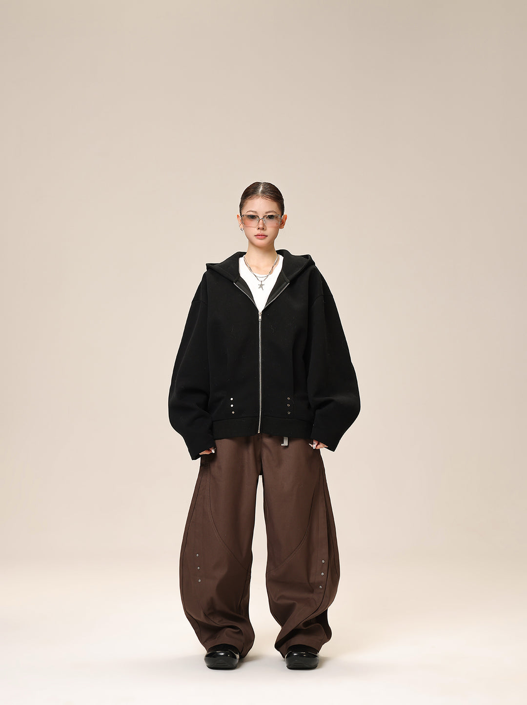 TUCKED OVERSIZED ZIP PARKA ASDES4507