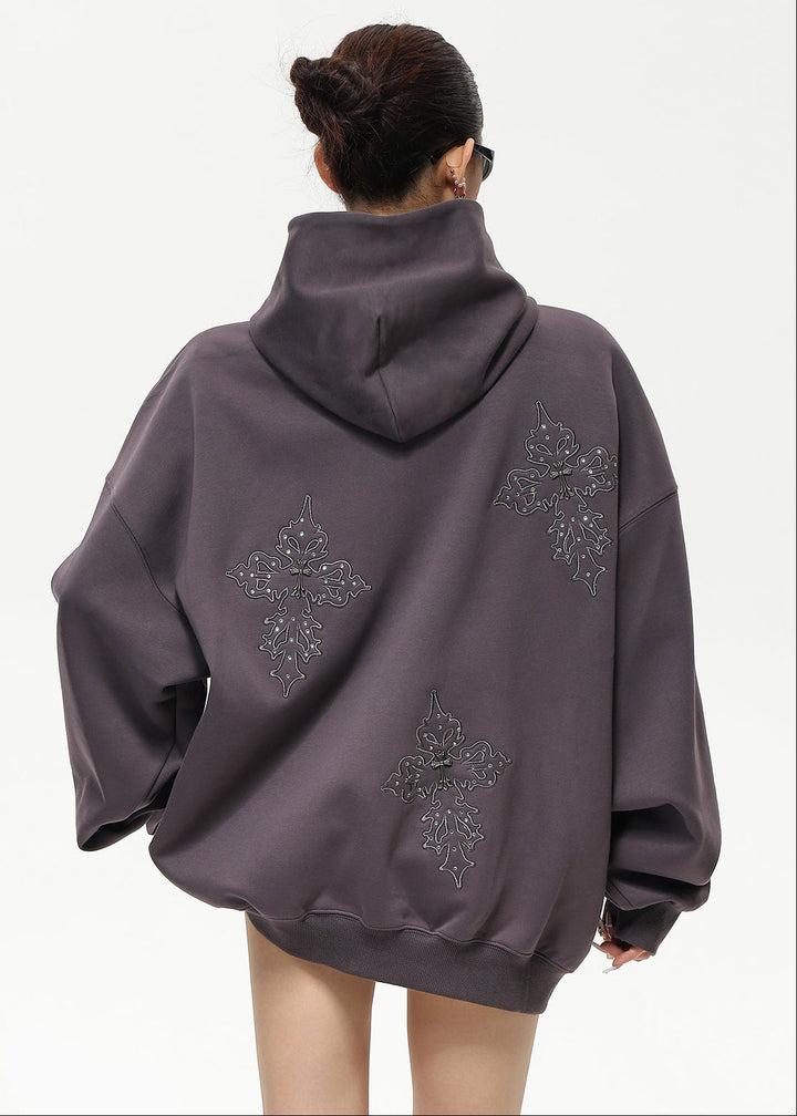 GOTHIC EMBROIDERY OVERSIZED PARKA ASDES4503
