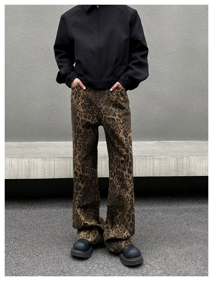 SHADOW LEOPARD DENIM PANTS AEDES4567 - Deuku