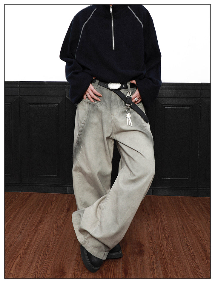 SMOKE DYE WIDE BAGGY PANTS AEDES4577 - Deuku