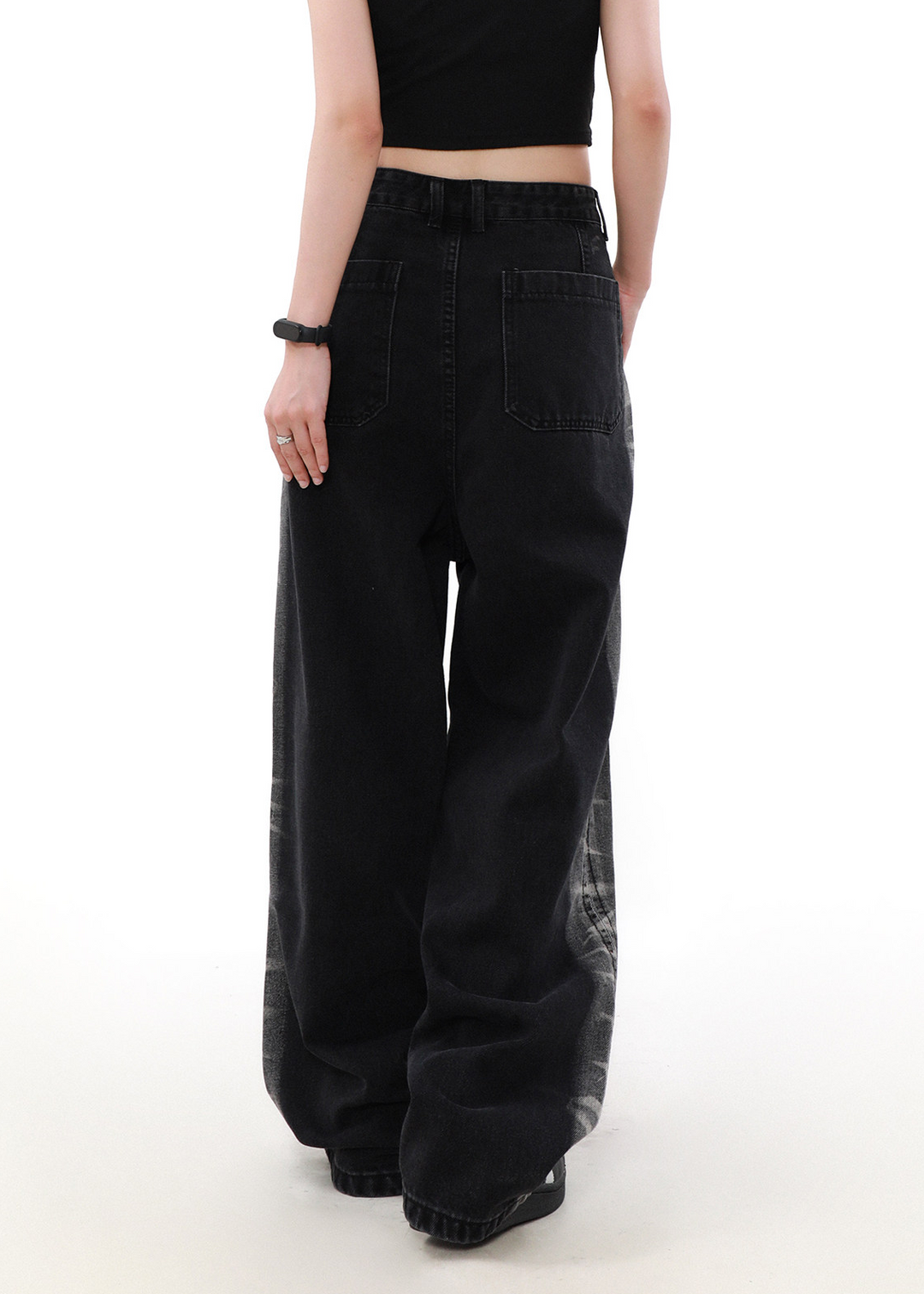 DESIGNED SIDE LINE WIDE DENIM PANTS AEDES4572