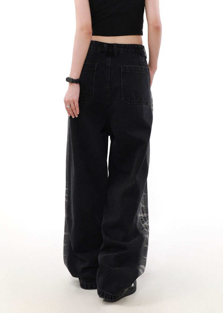 DESIGNED SIDE LINE WIDE DENIM PANTS AEDES4572