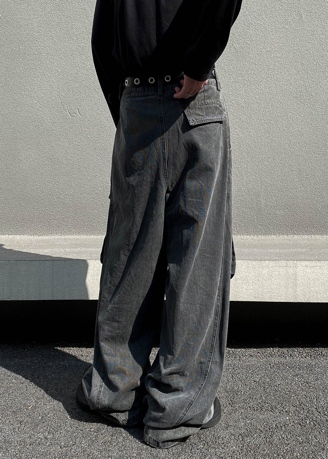 WASHED WIDE CARGO PANTS AEDES4565 - Deuku