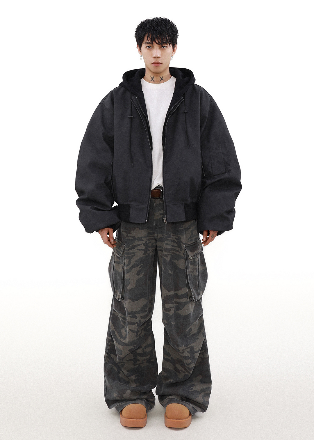 LAYERED HOOD BOMBER JACKET BEDES4537