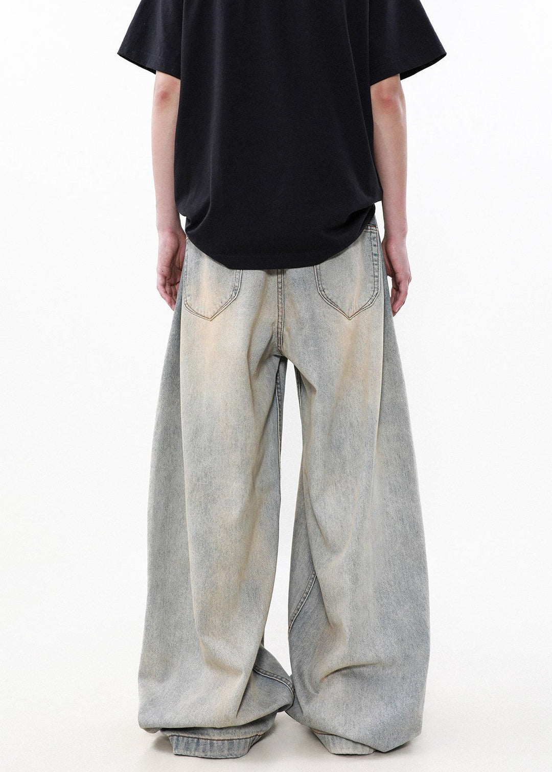 WIDE TUCK WIDE DENIM BAGGY PANTS AEDES4561 - Deuku