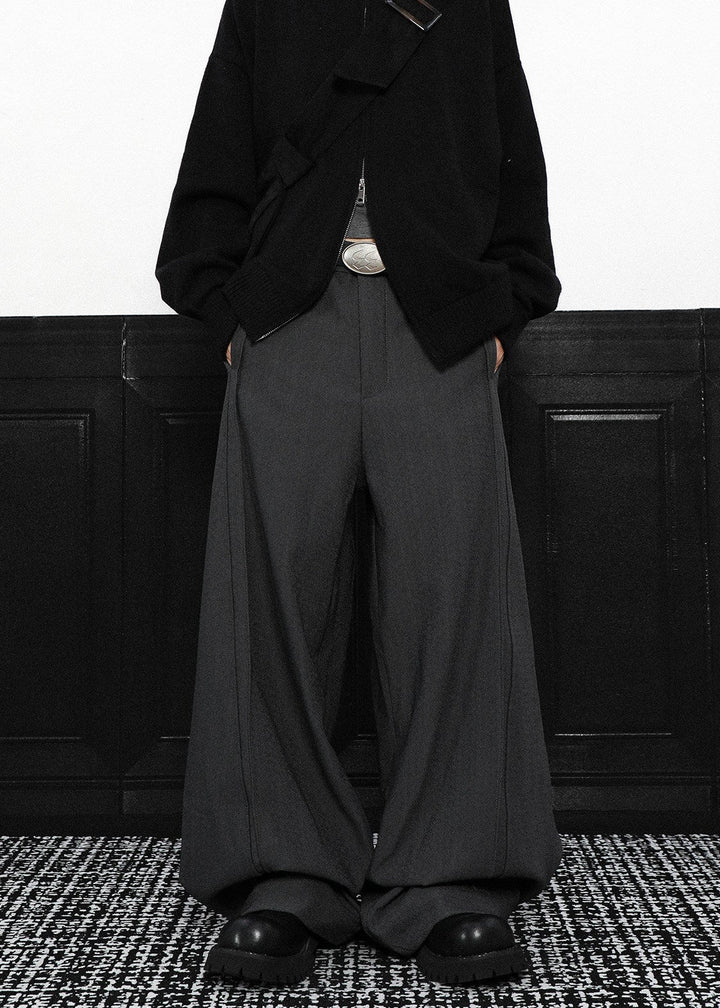 URBAN DRAPE WIDE BAGGY SLACKS AEDES4563 - Deuku