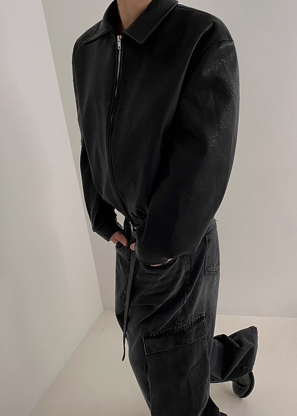 DOUBLE ZIP LEATHER JACKET BEDES4519