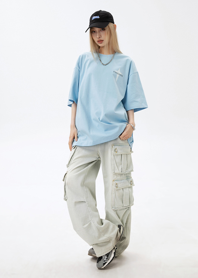 FADE CROSS OVERSIZED T-SHIRT BEDES4643