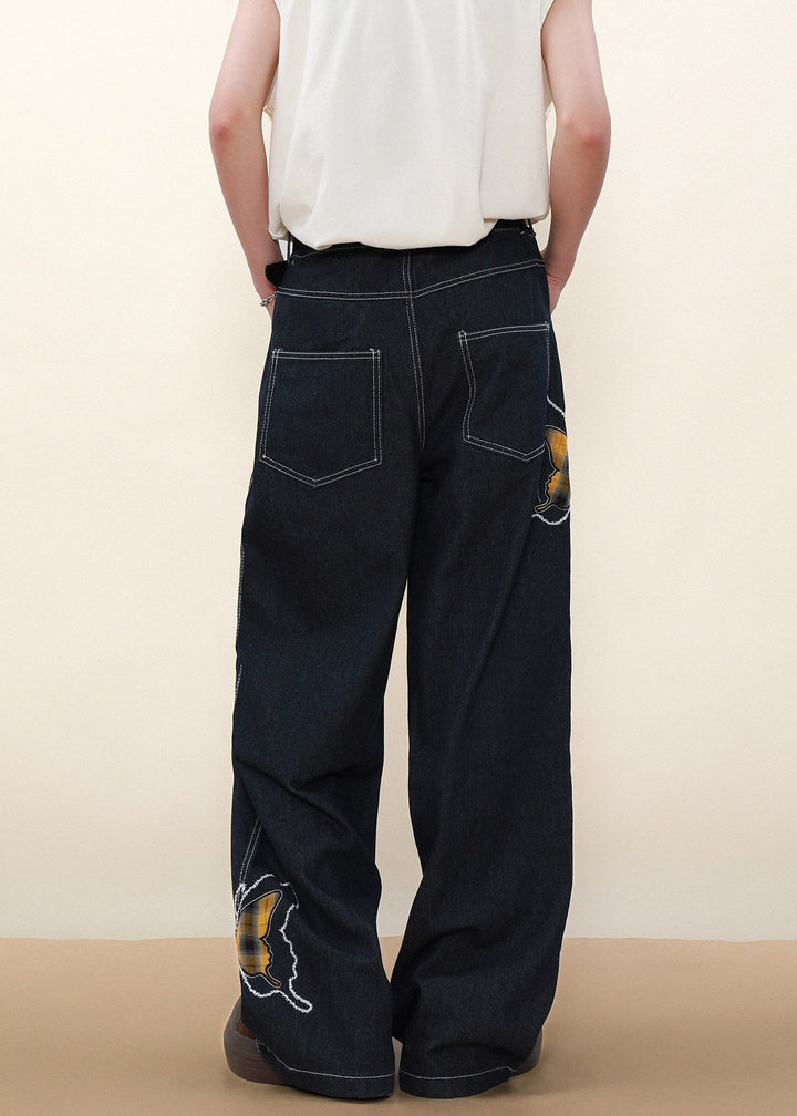 BUTTERFLY WIDE DENIM PANTS AEDES4591